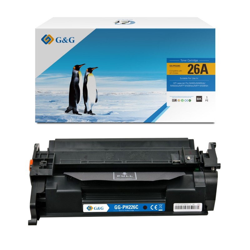 G&G HP CF226A Negro Cartucho de Toner Generico - Reemplaza 26A