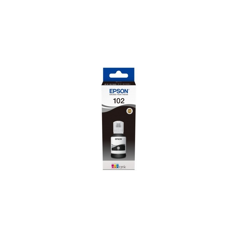 Epson 102 Negro Botella de Tinta Pigmentada Original - C13T03R140