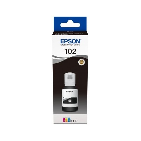 Epson 102 Negro Botella de Tinta Pigmentada Original - C13T03R140