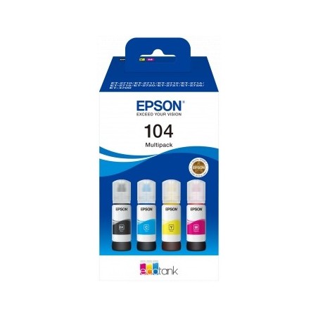 Epson 104 Pack de 4 Botellas de Tinta Originales - C13T00P640