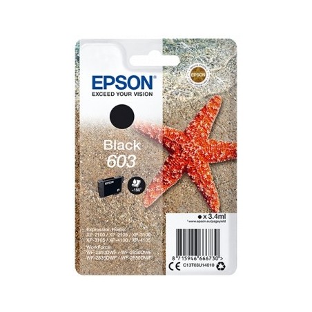 Epson 603 Negro Cartucho de Tinta Original - C13T03U14010