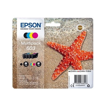 Epson 603 Pack de 4 Cartuchos de Tinta Originales - C13T03U64010