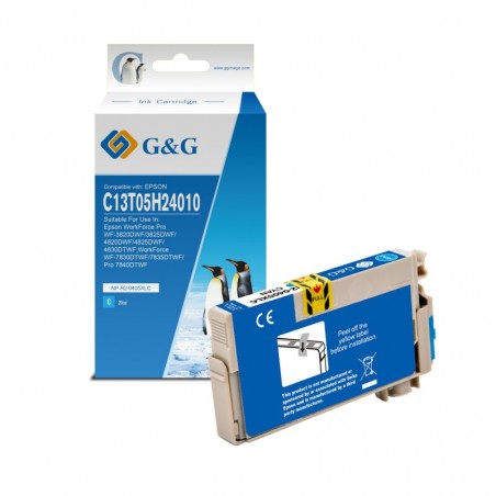 G&G Epson 405XL Cyan Cartucho de Tinta Pigmentada Generico - Reemplaza C13T05H24010/C13T05G24010