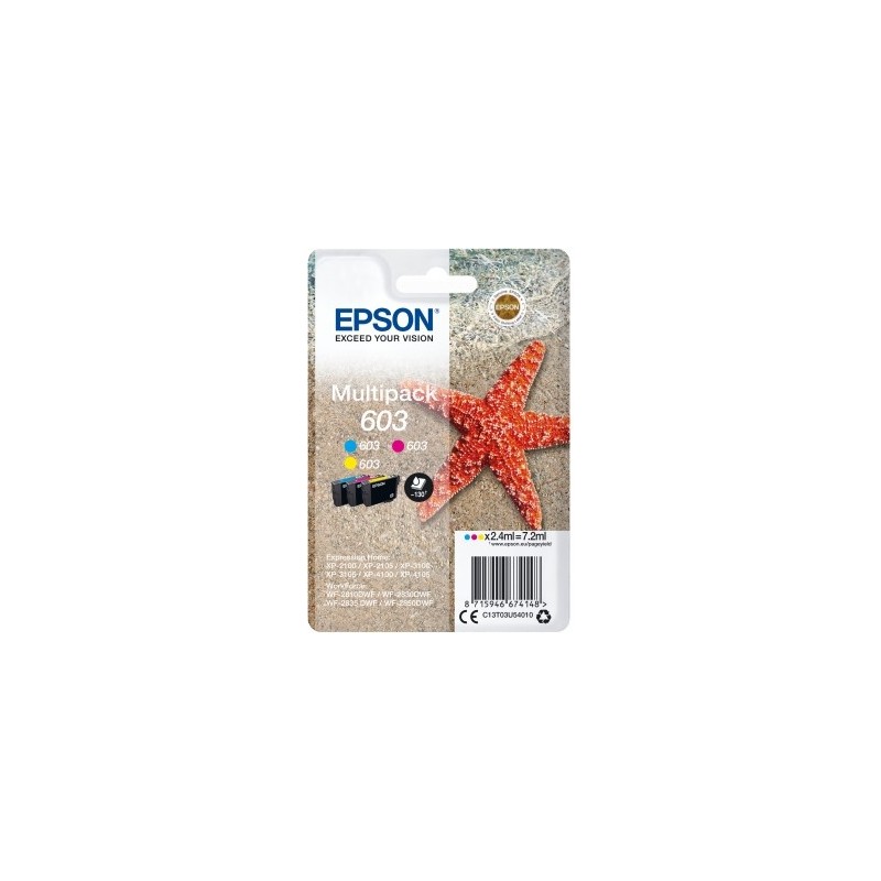 Epson 603 Pack de 3 Cartuchos de Tinta Originales - Cyan, Magenta, Amarillo - C13T03U54010