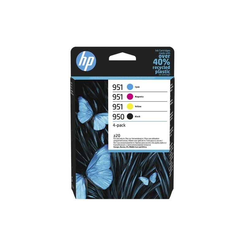 HP 950 + 951 Pack de 4 Cartuchos de Tinta Originales - 6ZC65AE