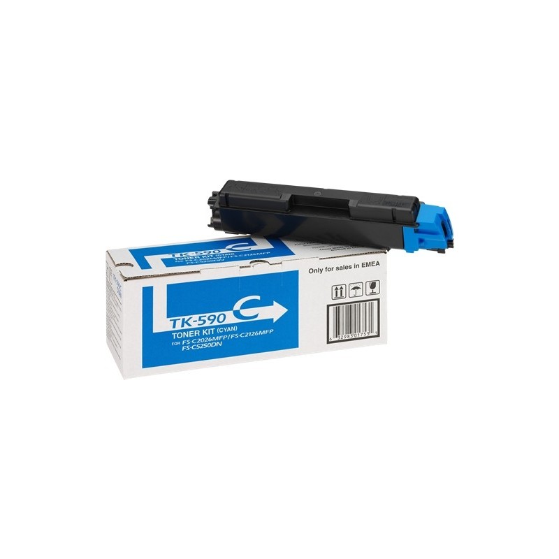 Kyocera TK590 Cyan Cartucho de Toner Original - 1T02KVCNL0/TK590C