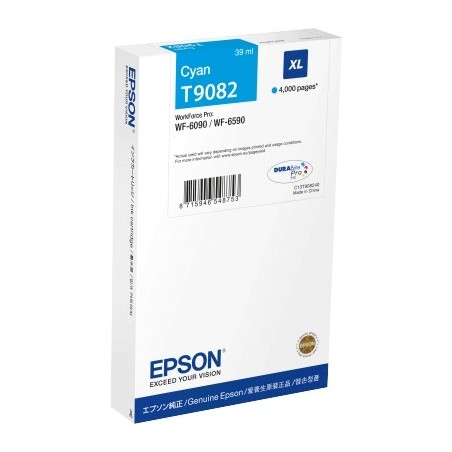 Epson T9082 Cyan Cartucho de Tinta Original - C13T908240