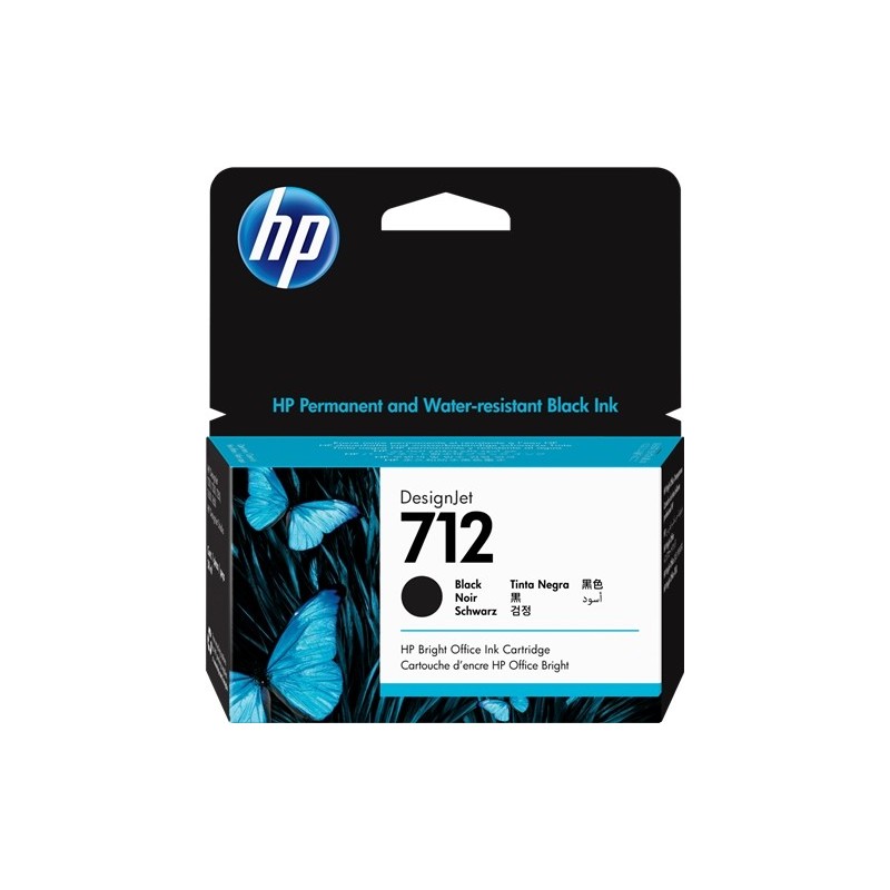 HP 712 Negro Cartucho de Tinta Original - 3ED70A