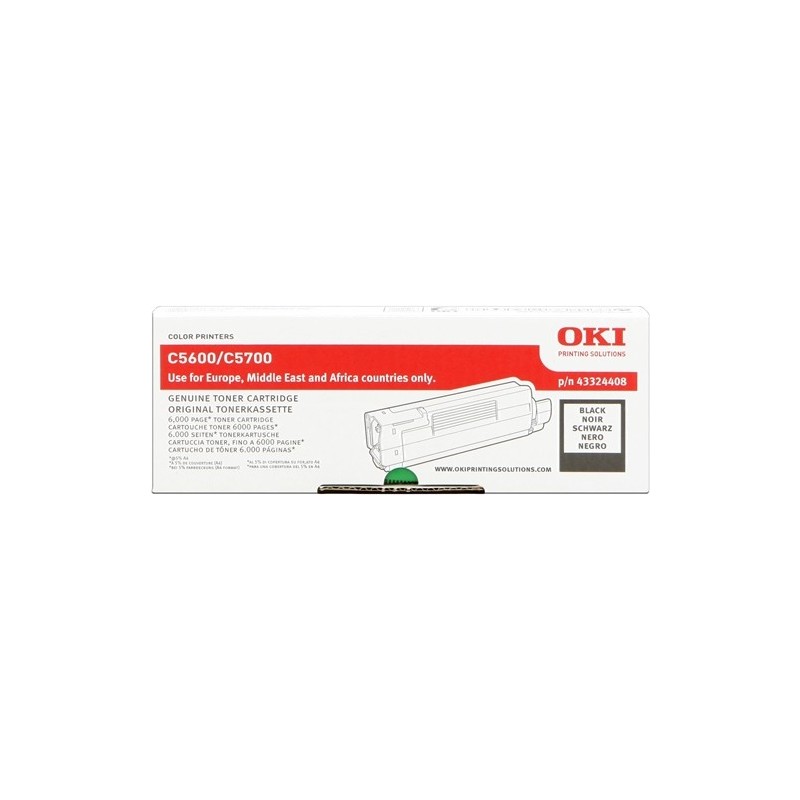 OKI C5600/C5700 Negro Cartucho de Toner Original - 43324408