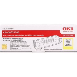 OKI C5600/C5700 Amarillo Cartucho de Toner Original - 43381905