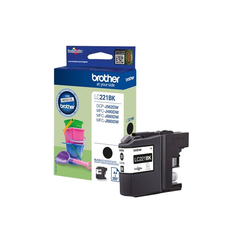 Brother LC221 Negro Cartucho de Tinta Original - LC221BKBP