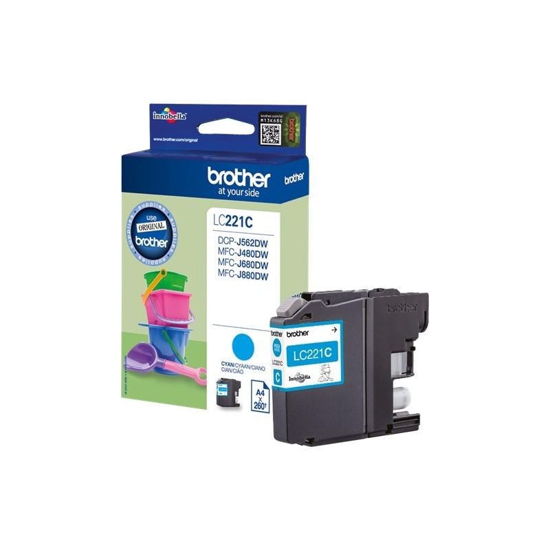 Brother LC221 Cyan Cartucho de Tinta Original - LC221CBP