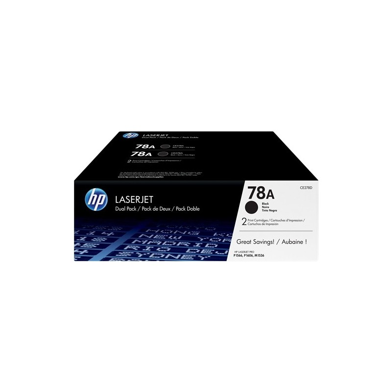 HP CE278A Negro Pack de 2 Cartuchos de Toner Originales - 78A