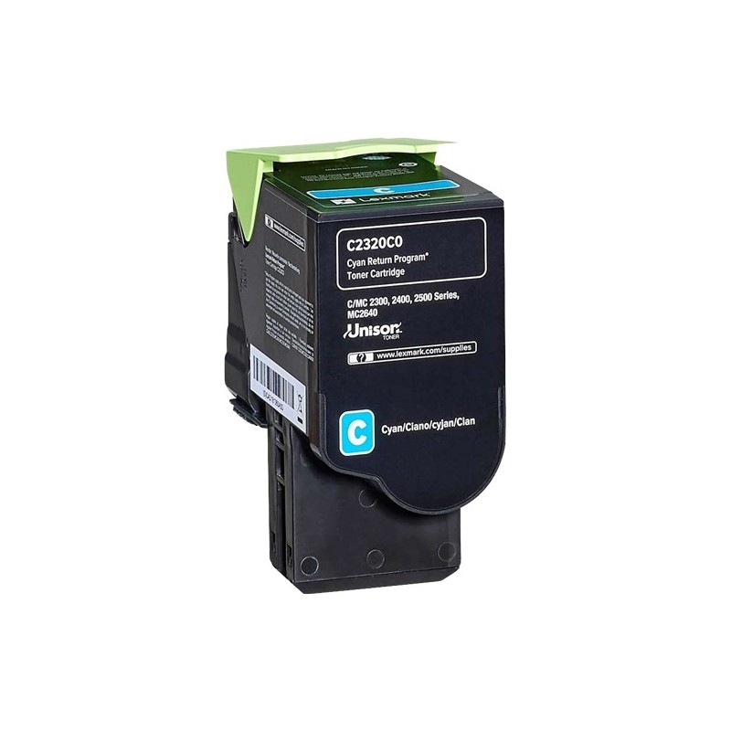 Lexmark C2325/C2425/C2535/MC2325/MC2425/MC2535/MC2640 Cyan Cartucho de Toner Original - C2320C0