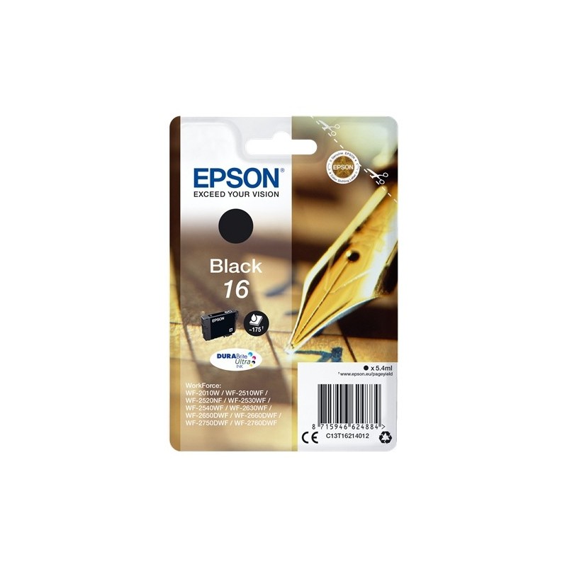 Epson T1621 Negro Cartucho de Tinta Original - C13T16214012