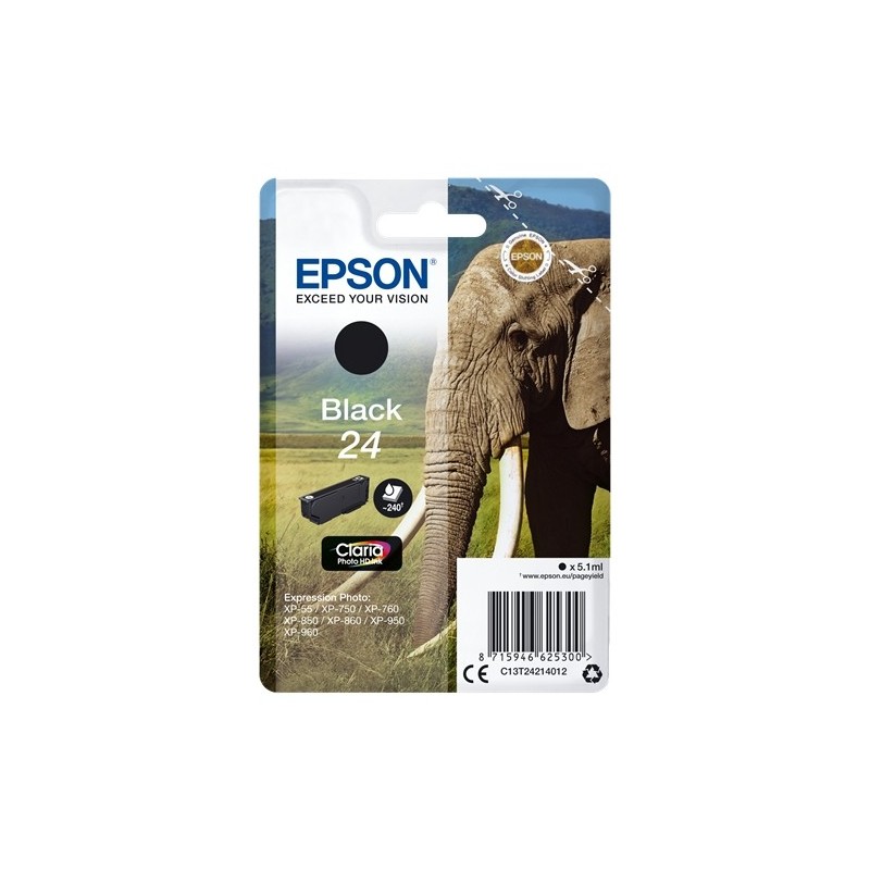 Epson T2421 (24) Negro Cartucho de Tinta Original - C13T24214012