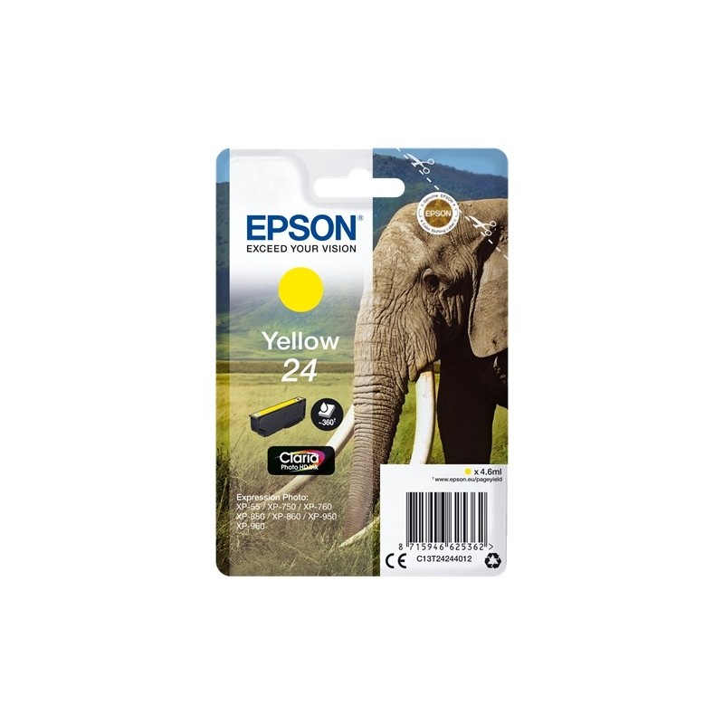 Epson T2424 (24) Amarillo Cartucho de Tinta Original - C13T24244012