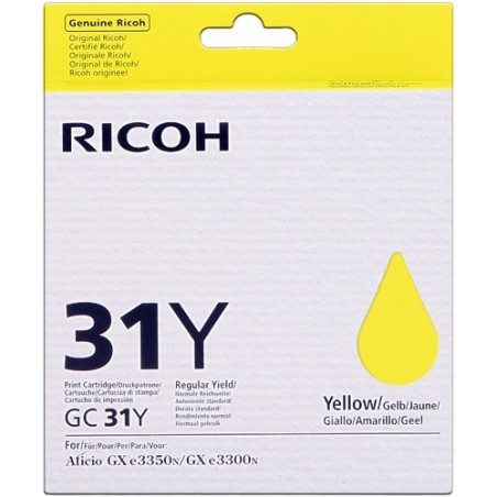 Ricoh GC31Y Amarillo Cartucho de Gel Original - 405691