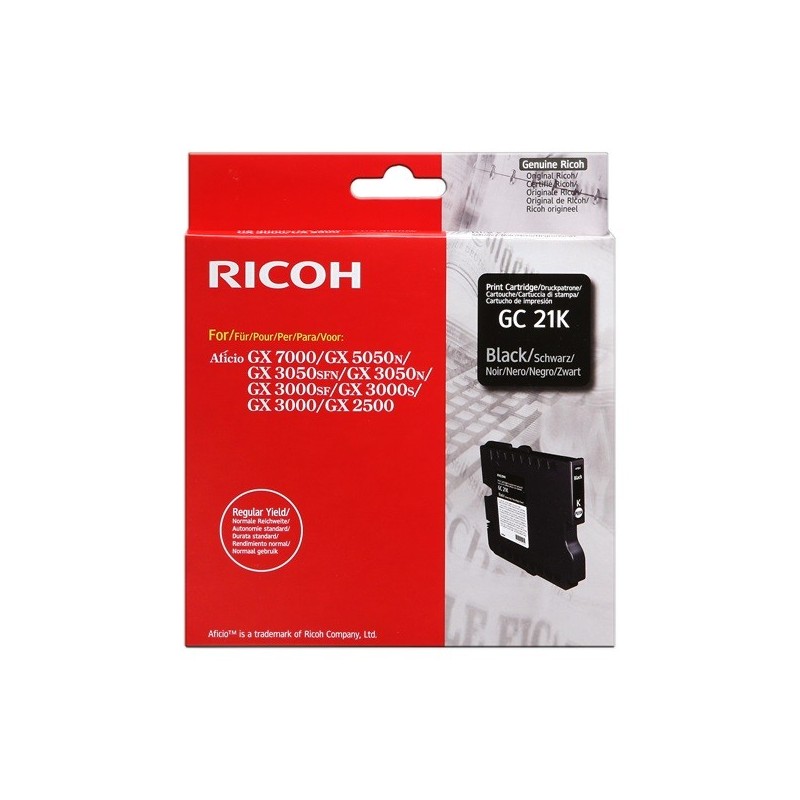 Ricoh GC21K Negro Cartucho de Gel Original - 405532