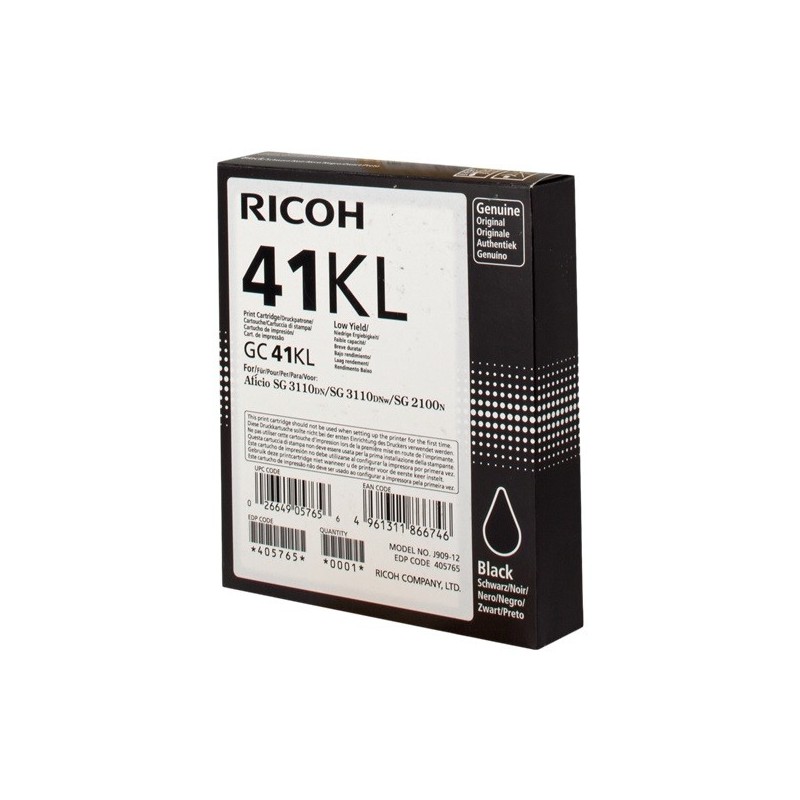 Ricoh GC41KL Negro Cartucho de Gel Original - 405765