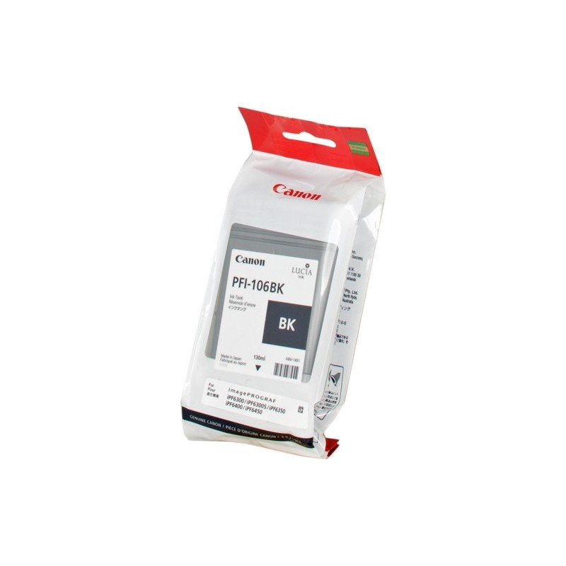 Canon PFI106 Negro Cartucho de Tinta Original - PFI106BK/6621B001