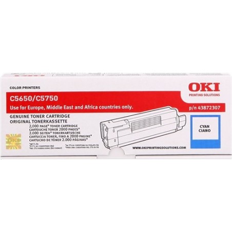 OKI C5650/C5750 Cyan Cartucho de Toner Original - 43872307