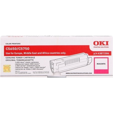 OKI C5650/C5750 Magenta Cartucho de Toner Original - 43872306