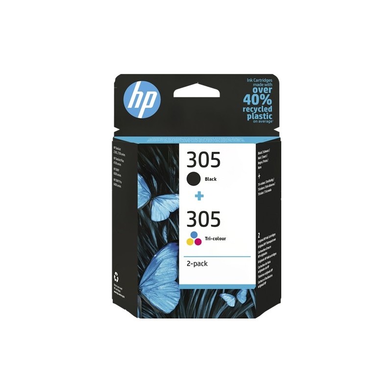 HP 305 Negro + Color Pack de 2 Cartuchos de Tinta Originales - 6ZD17AE