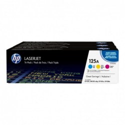 HP CB541A/CB542A/CB543A Pack de 3 Cartuchos de Toner Originales - 125A