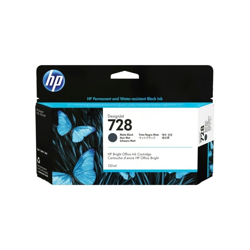 HP 728 Negro Mate Cartucho de Tinta Original - 3WX25A