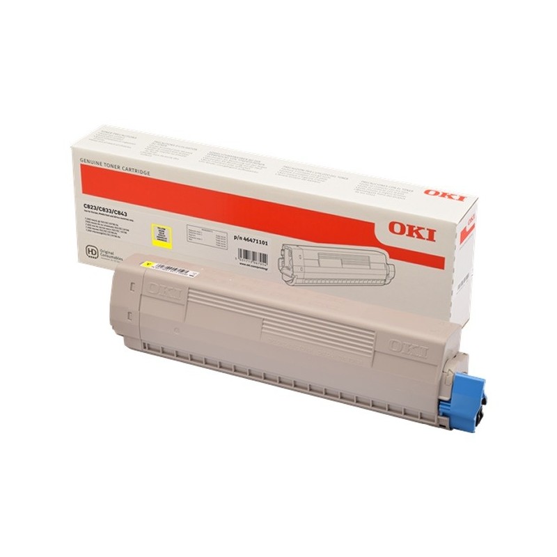 OKI C823/C833/C843 Amarillo Cartucho de Toner Original - 46471101