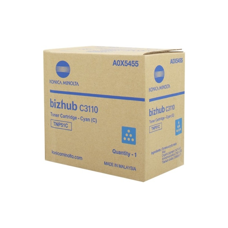 Konica Minolta TNP51 Cyan Cartucho de Toner Original - TNP51C/A0X5455