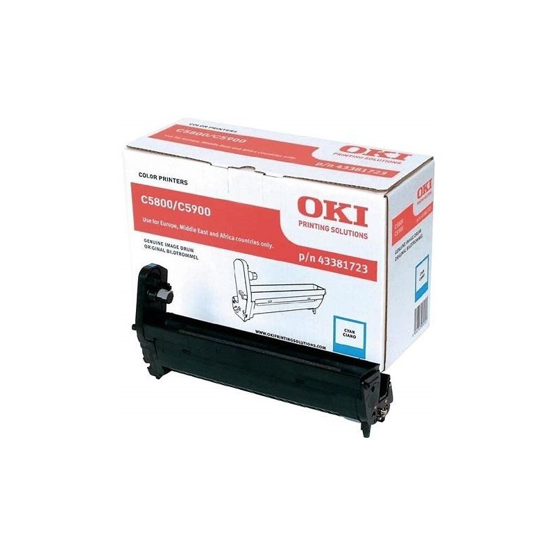 OKI C5800/C5900/C5550MFP Cyan Tambor de Imagen Original - 43381723