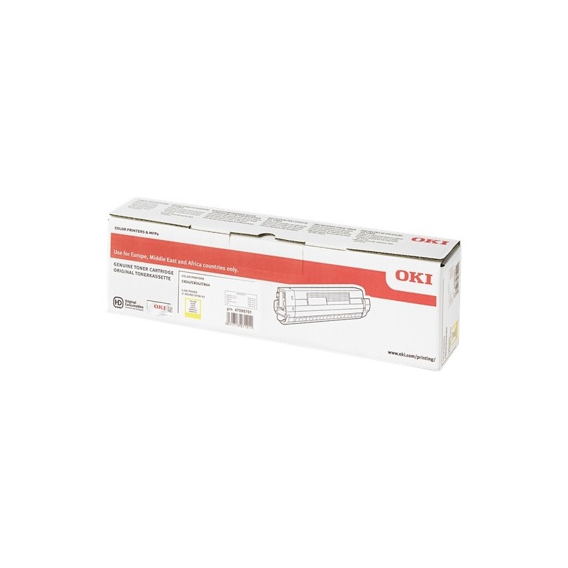 OKI C824/C834/C844 Amarillo Cartucho de Toner Original - 47095701