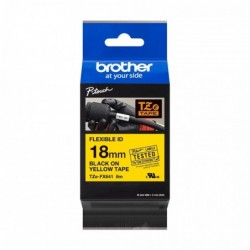 Brother TZeFX641 Cinta Laminada Flexible Original de Etiquetas - Texto negro sobre fondo amarillo - Ancho 18mm x 8 metros