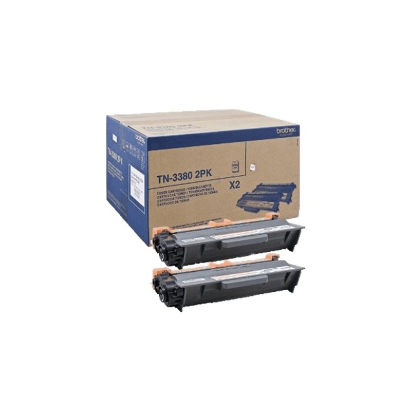 Brother TN3380 Negro Pack de 2 Cartuchos de Toner Originales - TN3380TWIN