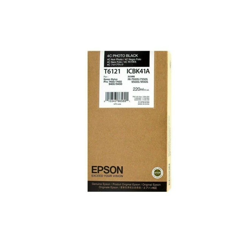 Epson T6121 Negro Photo Cartucho de Tinta Original - C13T612100