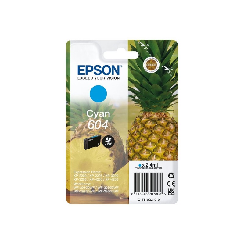 Epson 604 Cyan Cartucho de Tinta Original - C13T10G24010