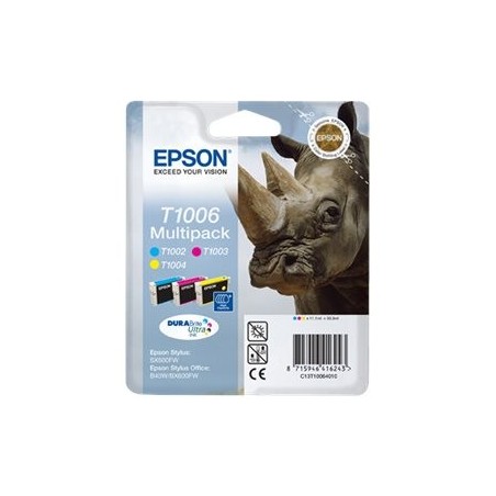 Epson T1006 Pack de 3 Cartuchos de Tinta Originales - Cyan, Magenta, Amarillo - C13T10064010