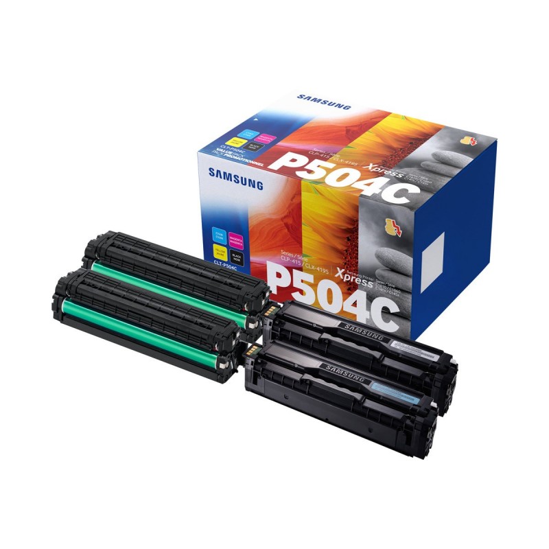 Samsung CLP415/CLX4195 Pack de 4 Cartuchos de Toner Originales - CLT-P504C/SU400A