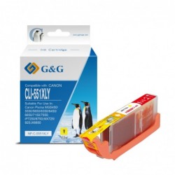 G&G Canon CLI551XL Amarillo Cartucho de Tinta Generico - Reemplaza 6446B001/6511B001