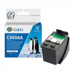 G&G HP 56 Negro Cartucho de Tinta Remanufacturado - Reemplaza C6656GE/C6656AE