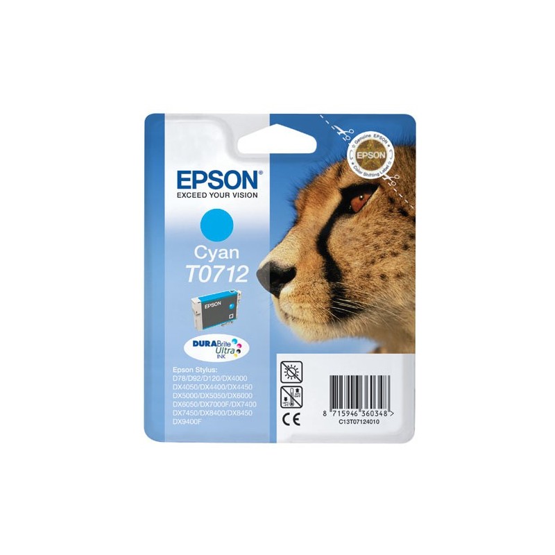 Epson T0712 Cyan Cartucho de Tinta Original - C13T07124012