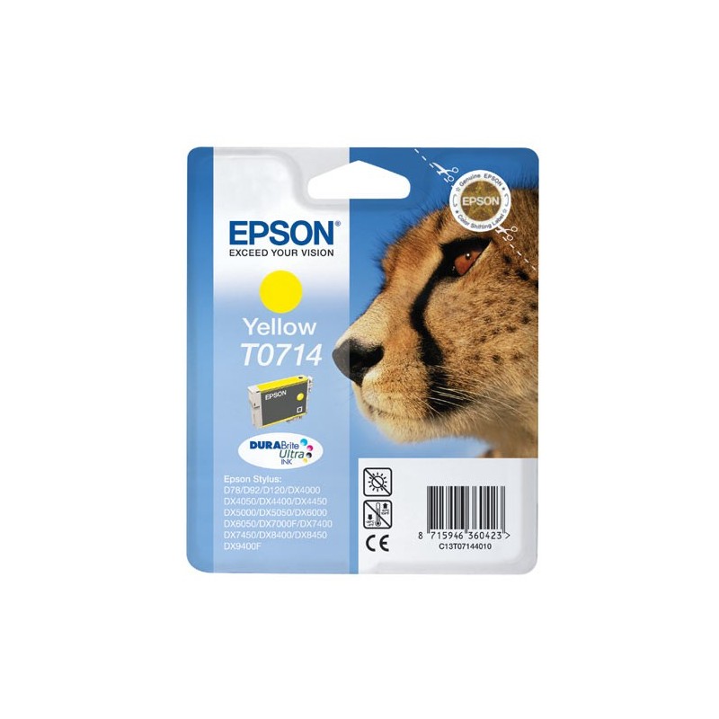 Epson T0714 Amarillo Cartucho de Tinta Original - C13T07144012