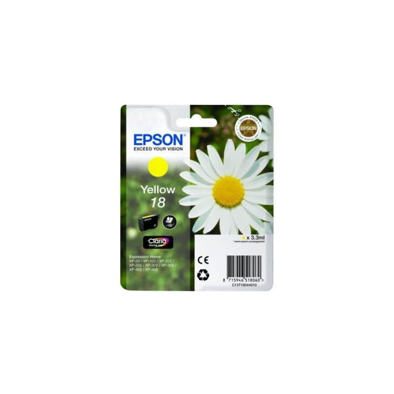 Epson T1804 (18) Amarillo Cartucho de Tinta Original - C13T18044012