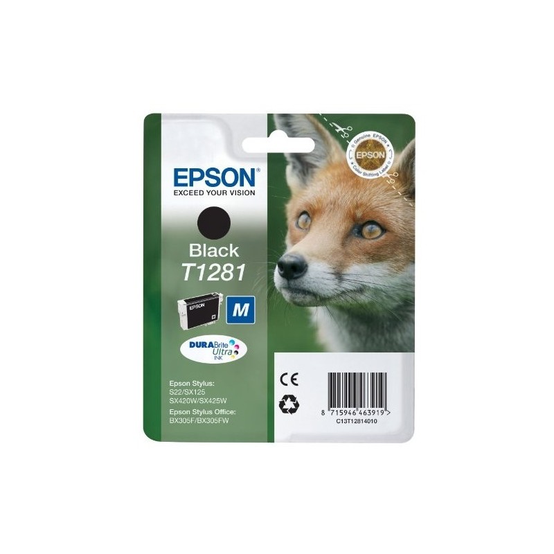 Epson T1281 Negro Cartucho de Tinta Original - C13T12814012